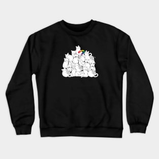 Cats with rainbow flag on the rescue Crewneck Sweatshirt